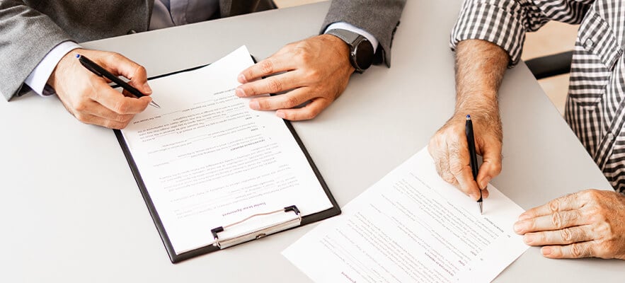 Signing Paperwork for a Warranty